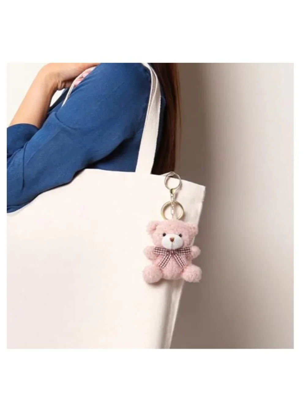 Adorable Bear Plush Keychain Set of 6 Cute Stuffed Bag Charm